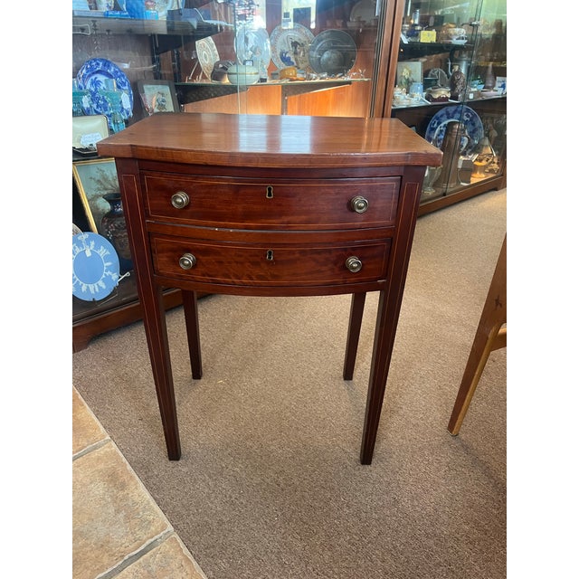 Mid 20th Century Mid 1800's Mahogany 2 Drawer Stand With Inlay Detail For Sale - Image 5 of 11
