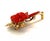 Late 20th Century Carved Coral Flower Stem 18k Yellow Gold Brooch For Sale - Image 5 of 8