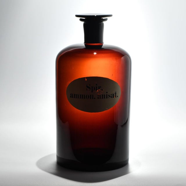 Antique Brown Glass Apothecary Bottle, 1890s For Sale - Image 4 of 10