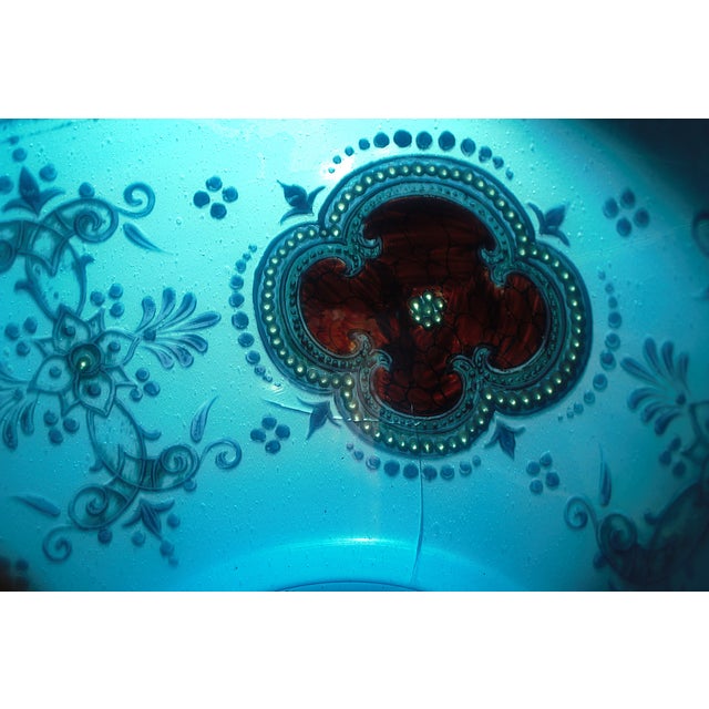 19th Century Antique French Blue Opaline Covered Punch Bowl For Sale - Image 13 of 14
