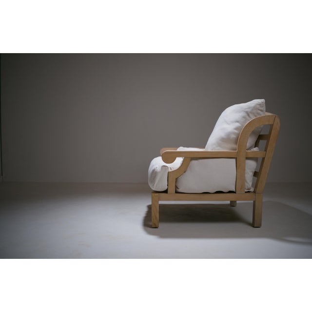 1980s Vintage Georges V Cerused Oak Lounge Chair by Christian Liaigre, 1980s For Sale - Image 5 of 18