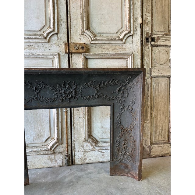 Louis XVI Cast Iron Fireplace Interior, 1880s For Sale - Image 4 of 6