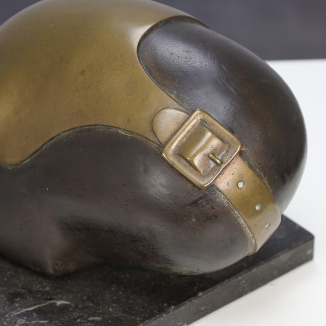 Stone Jos Van Vreeswijk, Masked Face, 1990s, Bronze on Stone Base For Sale - Image 7 of 8