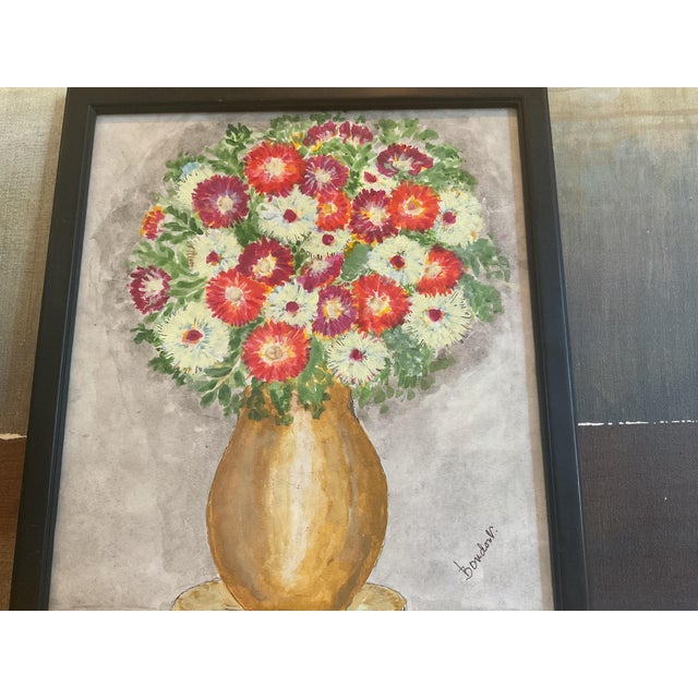 Mid 20th Century Framed Floral Still-Life Painting - Signed For Sale - Image 11 of 14