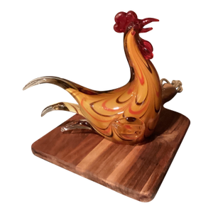 Art Glass Murano Style Rooster Hand Blown