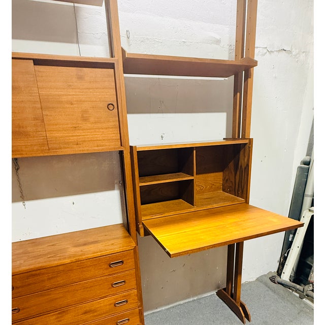 Brown Italian Wooden Modular Bookcase, 1960s For Sale - Image 8 of 10