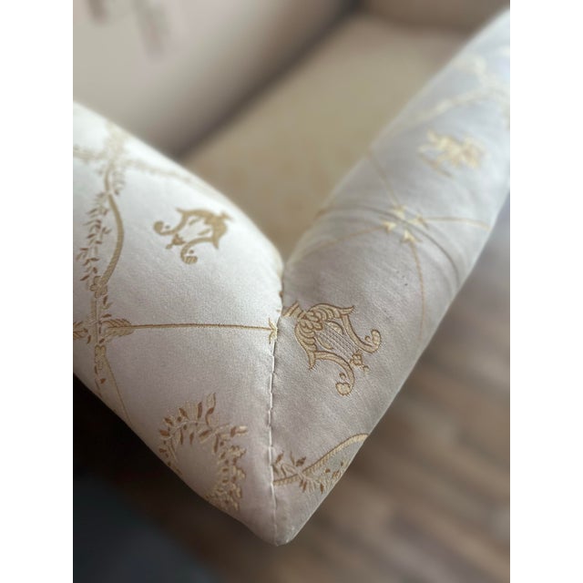 White Antique Mahogany Recamier Chaise Lounge With Neoclassical Upholstery For Sale - Image 8 of 8