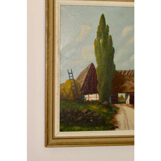 E Johansson, Large Landscape with Farmhouse, 1960s, Oil on Canvas, Framed For Sale - Image 9 of 11