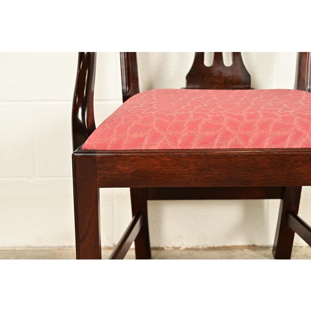 Brown Stickley Georgian Carved Mahogany Armchairs, Pair For Sale - Image 8 of 15