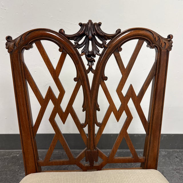 Wood Chippendale Vintage Side Chairs, Pair For Sale - Image 7 of 12