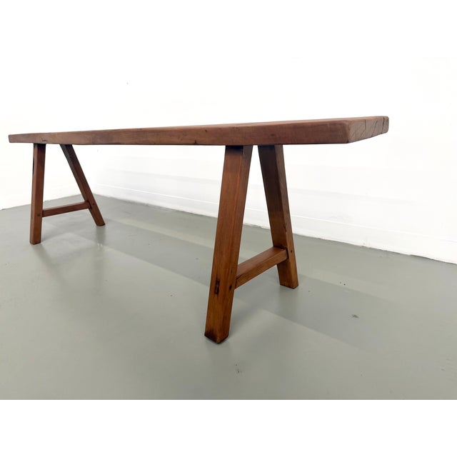 Vintage Walnut Bench, 1950s For Sale - Image 11 of 18