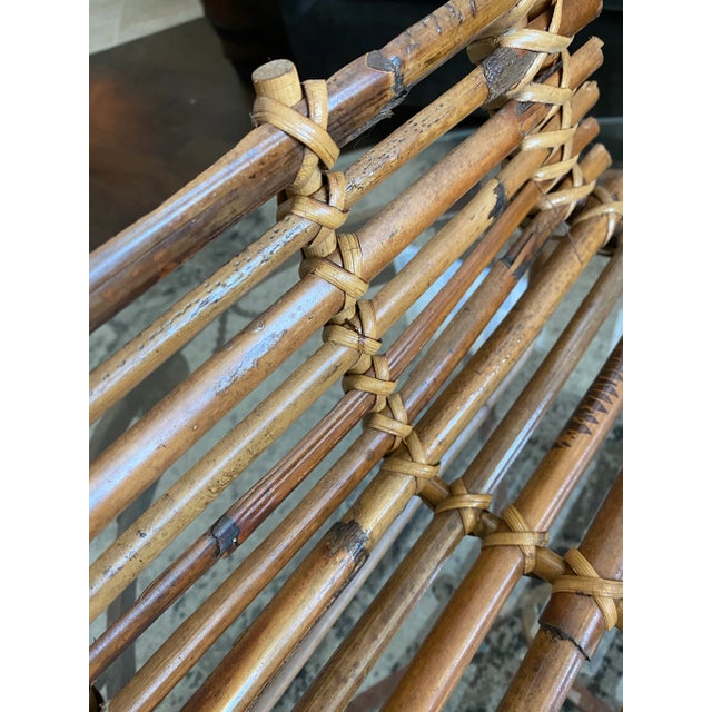 Tan Vintage French Bamboo Magazine Holder For Sale - Image 8 of 10