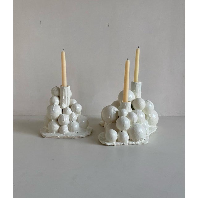 Early 21st Century Bubbles Candelabra 02 in White by Carla Galmés Munar For Sale - Image 5 of 6