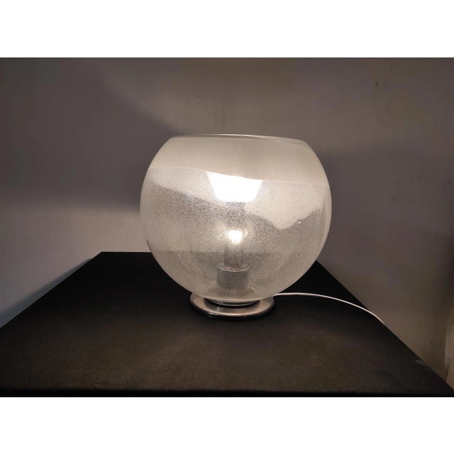 Metal Vintage Glass Table Lamp, 1970s For Sale - Image 7 of 8