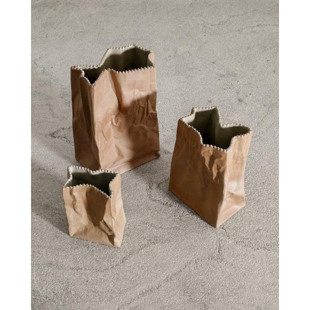 Paper Bag Vases by Tapio Wirkkala, 1970s, Set of 3 For Sale - Image 4 of 6