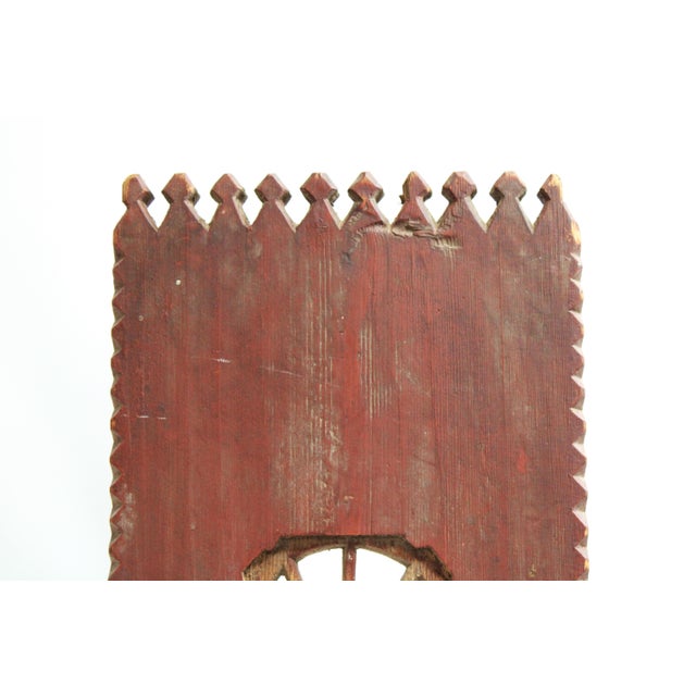 Wood Folk Art Weavers Distaff Item B. For Sale - Image 7 of 11