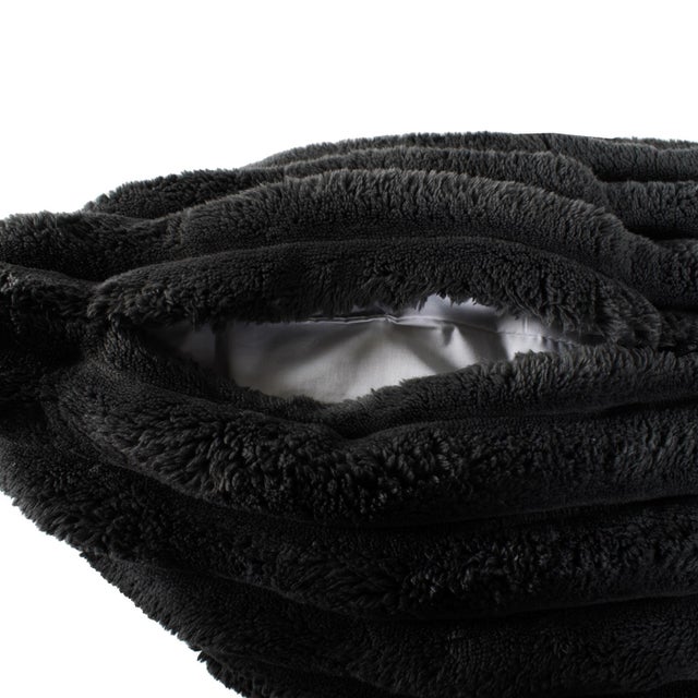 2020s Pillow 14 x 22 Shar Pei Black - Down Insert For Sale - Image 5 of 10