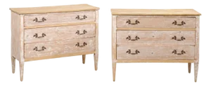 Mid 20th Century Italian Chests W/ Faux-Marble Tops - A Pair