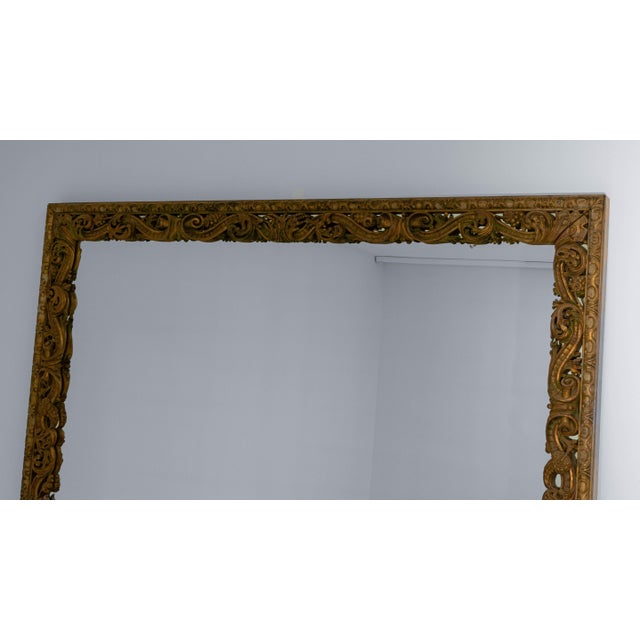 1900s Italian Monumental Carved Giltwood Mirror For Sale In Greensboro - Image 6 of 18