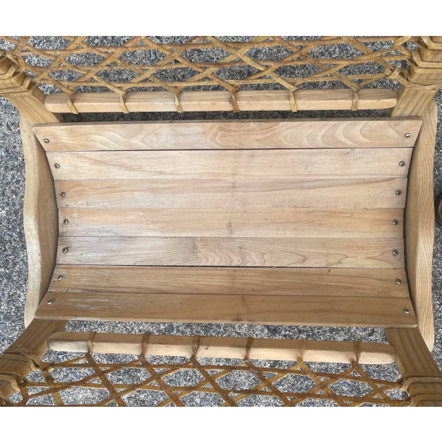 Mid 20th Century Mid 20th Century Vermont Tubbs Caned Snowshoe Fire Log Wood Holder For Sale - Image 5 of 12