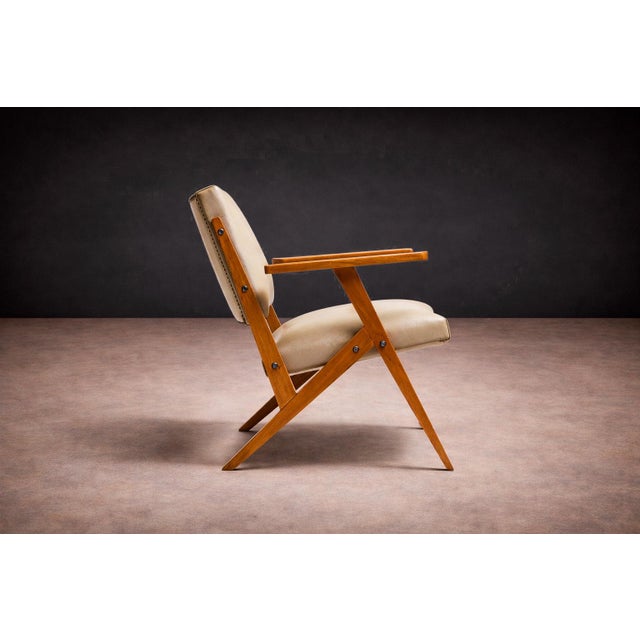 Armchair in Beige Faux Leather, Jose Zanine Caldas, 1950s - Lot 107 For Sale In New York - Image 6 of 12