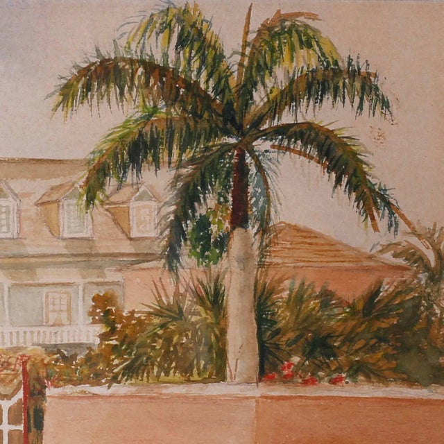 English Antique Caribbean Watercolor For Sale - Image 3 of 7