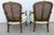 Pair of Vintage French Louis XV Style Carved Wood & Cane Fauteuil Armchairs For Sale In Los Angeles - Image 6 of 7