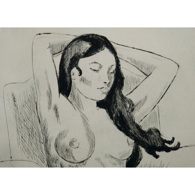 Modern Yves Brayer, Nu aux bras levés, Etching For Sale - Image 3 of 8