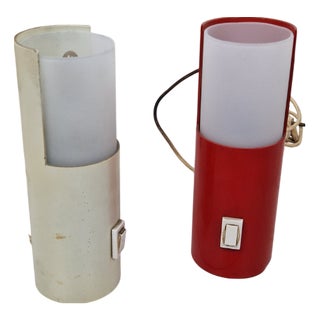 Table Lamps in Plastic and Glass from Stilnovo, 1970s, Set of 2 For Sale