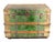Late 19th C. Steamer Trunk With Green Crystallized Tin Paneling, with travel labels, double latch and lock hardware,...