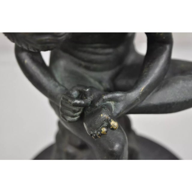 Late 19th Century Antique Figural French Bronze Spinario Boy With Thorn 10.5" Sculpture For Sale - Image 4 of 12