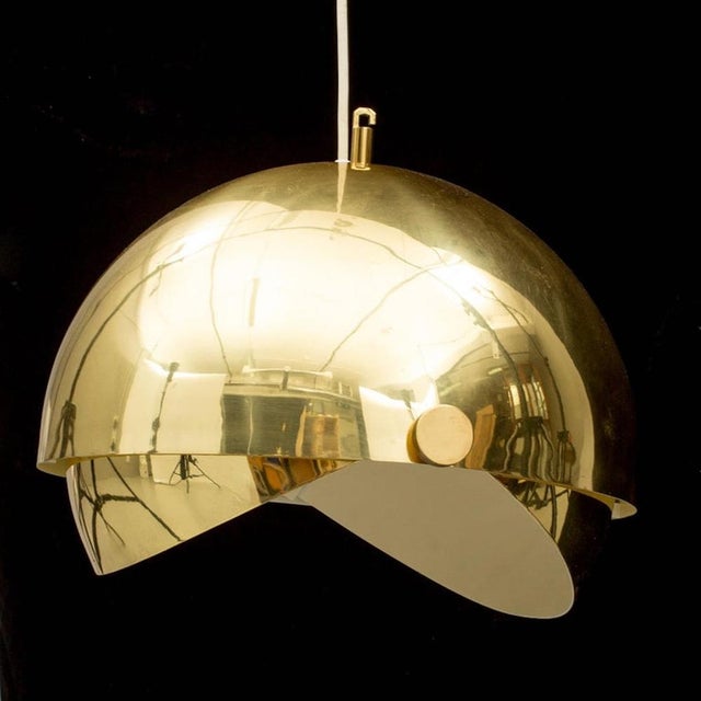 Mid-Century Modern Adjustable Spherical Lamp in Brass from Münchner Werkstätten, Germany, 1970s For Sale - Image 3 of 7