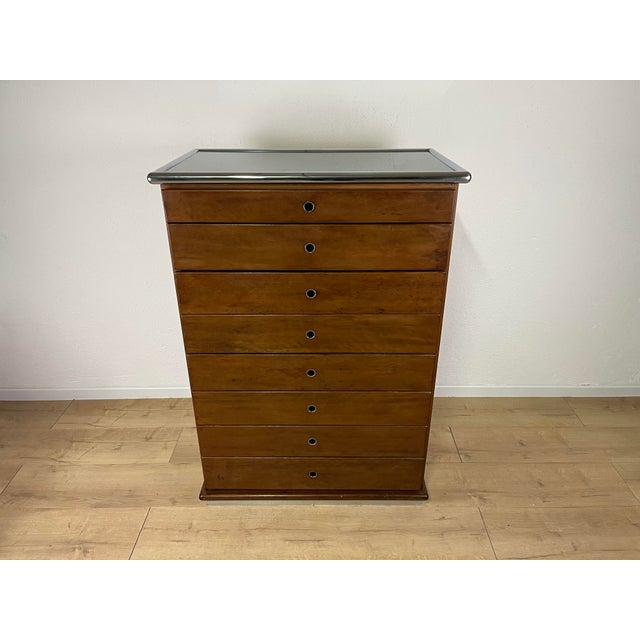 Vintage Bauhaus-Style Wooden and Steel Chest of Drawers, 1960s For Sale - Image 4 of 9