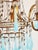 Vintage Gilt Metal Italian Chandelier With Blue Opaline Crystals For Sale - Image 10 of 12