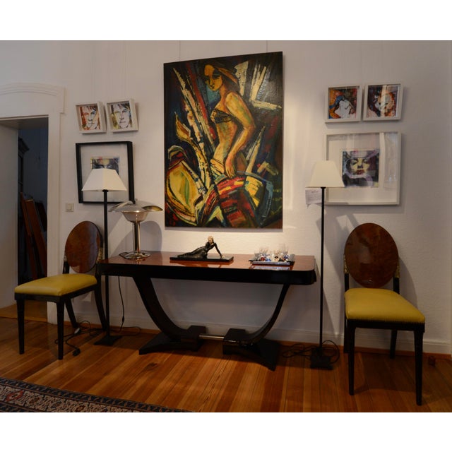 Art Deco Console in Walnut and Aluminum, 1920s For Sale - Image 10 of 11