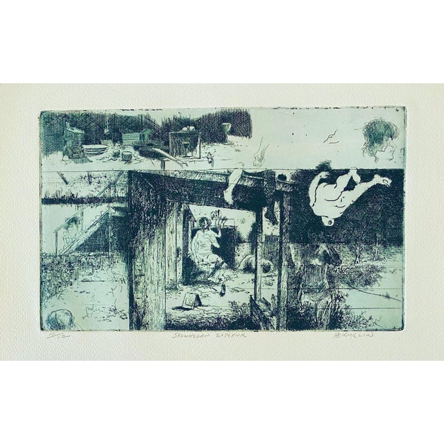 Robert A. Birmelin, Skowhegan Exterior, American Modernist Abstract Etching For Sale