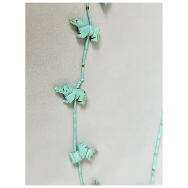 Late 20th Century Zuni Turquoise Fox Fetish Necklace For Sale - Image 10 of 10