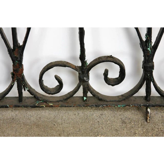 Metal 19th Century French Wrought Iron Fence Railing Fragment For Sale - Image 7 of 11