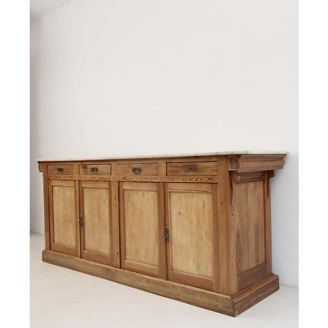 French Pine and Marble Top Counter, Early 20th Century For Sale - Image 11 of 18