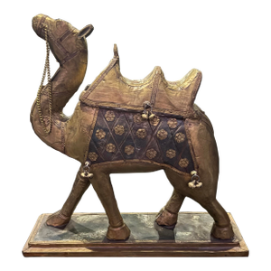 Camel Copper Metal Enamel Vintage Showpiece Art Decorative 1930s
