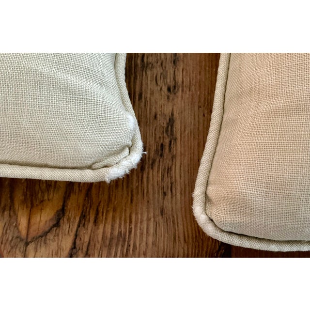 Pair of Small Chelsea Textiles Crewel Embroidered Green Throw Pillows For Sale - Image 11 of 12