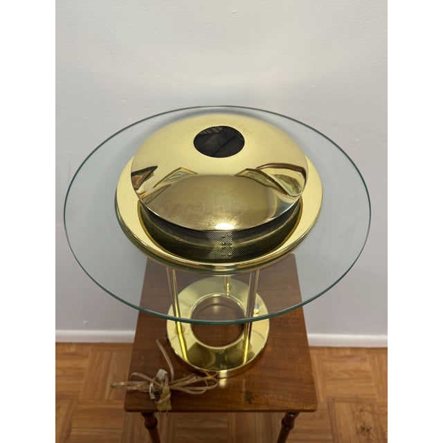 Metal Robert Sonneman "Saturn" Halogen Table Lamp for George Kovacs, C. 1980 — Brass & Glass For Sale - Image 7 of 10