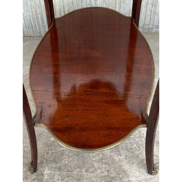 French 19th Century Table Louis XV Style with Floral Marquetry and Gilt Bronze For Sale - Image 9 of 18