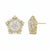 Snowflake Earrings Studs in 14k Gold, A Pair For Sale - Image 6 of 7