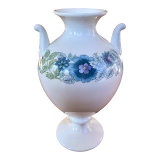 Wedgwood Urn With Blue and Violet Floral Pattern Circa 1970s For Sale