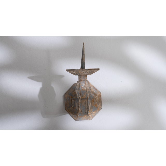 19th Century 19th Century France Antique White Wood Candlestick For Sale - Image 5 of 15