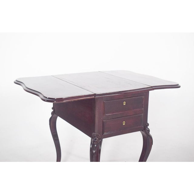 Brown English Potty Table with Flaps, 1890s For Sale - Image 8 of 11