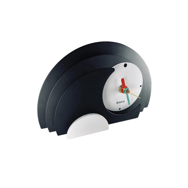 1980s PostModern Post Modern Memphis 4 Tier Iron Metal Table Clock For Sale In Tampa - Image 6 of 13