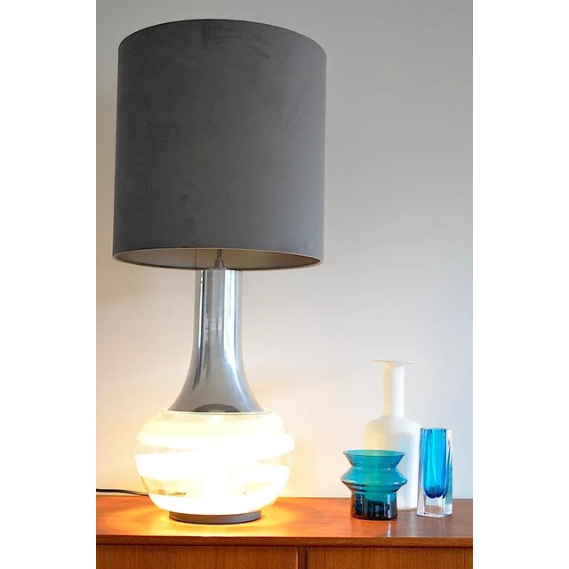 Glass Large Table or Floor Lamp from Doria Leuchten, 1970s For Sale - Image 7 of 14