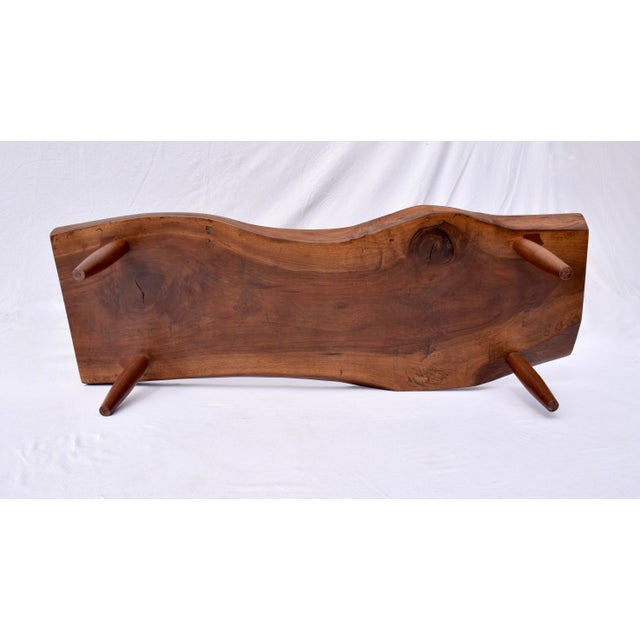 Handcrafted Black Walnut Cocktail Table After Phillip Lloyd Powell, 1950s For Sale - Image 13 of 13